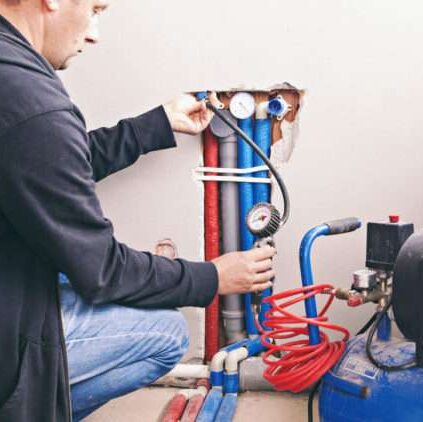 Plumber Testing Pipes All Service Plumbing