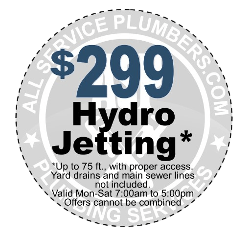coupon for $299 Hydro-Jet Offers - All Service Plumbing