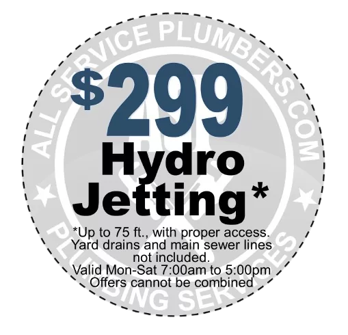 $299 Hydro Jet Offers All Service Plumbing