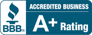 Better Business Bureau A+ rating badge for accredited businesses