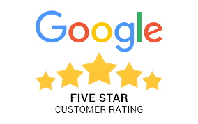 google graphic with a 5 star rating with no background